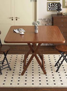 折OTX叠桌子小用饭纳桌户外便携式出家租房餐桌小户型可收摆摊四