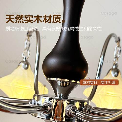 796法式复古客厅星星玻吊漫灯室创璃意中古风设计师浪主卧餐厅灯c