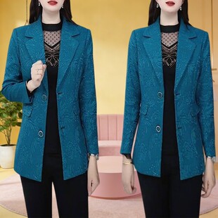 高档等等显瘦休闲西装外套女百搭春秋季新款显瘦百搭气质妈妈西服