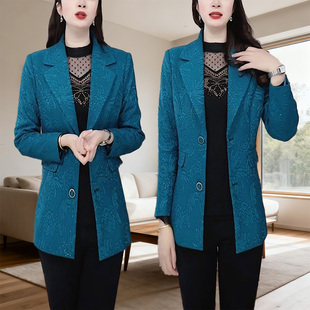 高档等等显瘦休闲西装外套女百搭春秋季新款显瘦百搭气质妈妈西服