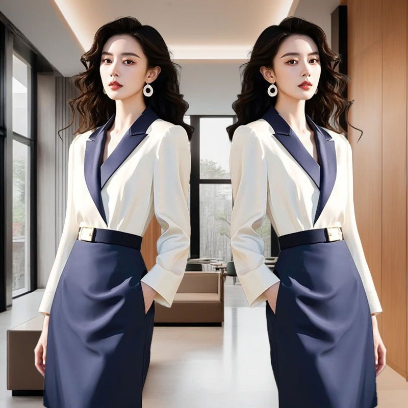 干练气质女装轻奢高级感女人味御姐白色上衣半身裙盐系轻熟套装秋