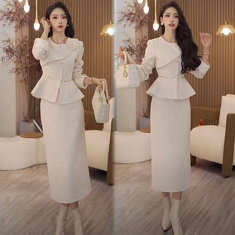 秋季新款小香风年轻减龄高档裙套装职场精致女神通勤减龄洋气套装,女装/女士精品,时尚套装,淘宝优惠券,粉丝福利购,淘宝优惠卷