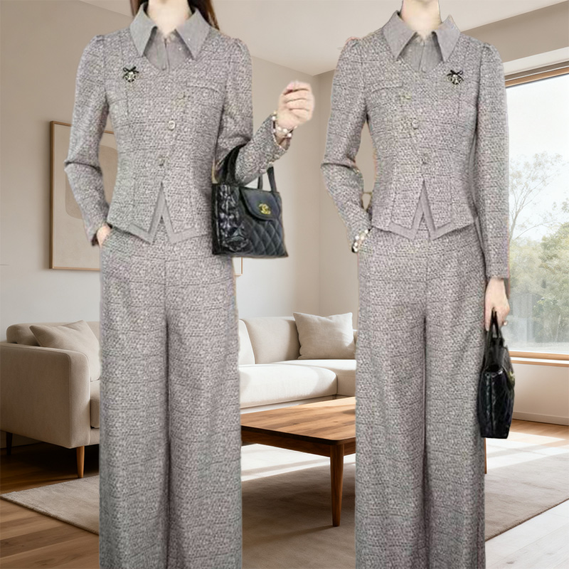 高端百搭漂亮显瘦洋气上衣2025春秋新款休闲气质高级感裤子两件套