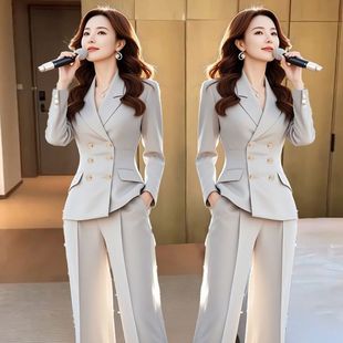 子套装 时尚 外套裤 女2025春秋搭配高级感气质女神范西装 潮 职业套装