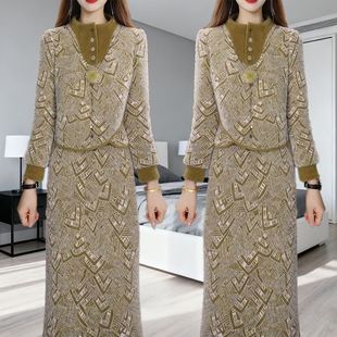 高端百搭春秋新款 显瘦洋气上衣休闲气质高级感半身裙两件套潮 时尚