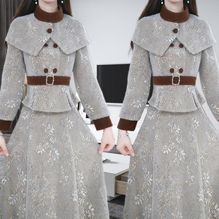 高端百搭秋冬新款 显瘦洋气上衣休闲气质高级感半身裙两件套潮 时尚