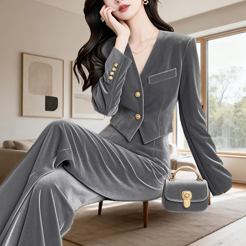 单/套装 高级感大方得体女装高端时尚气质小香风上衣裤子套装秋季