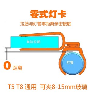 鱼缸灯夹 万向灯卡灯架 T5T8灯管支架潜水灯管万向悬挂式卡子拉筋
