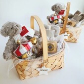 手提花篮花器编织木片篮鲜花插花结婚实用收纳摆件伴手礼回礼篮子