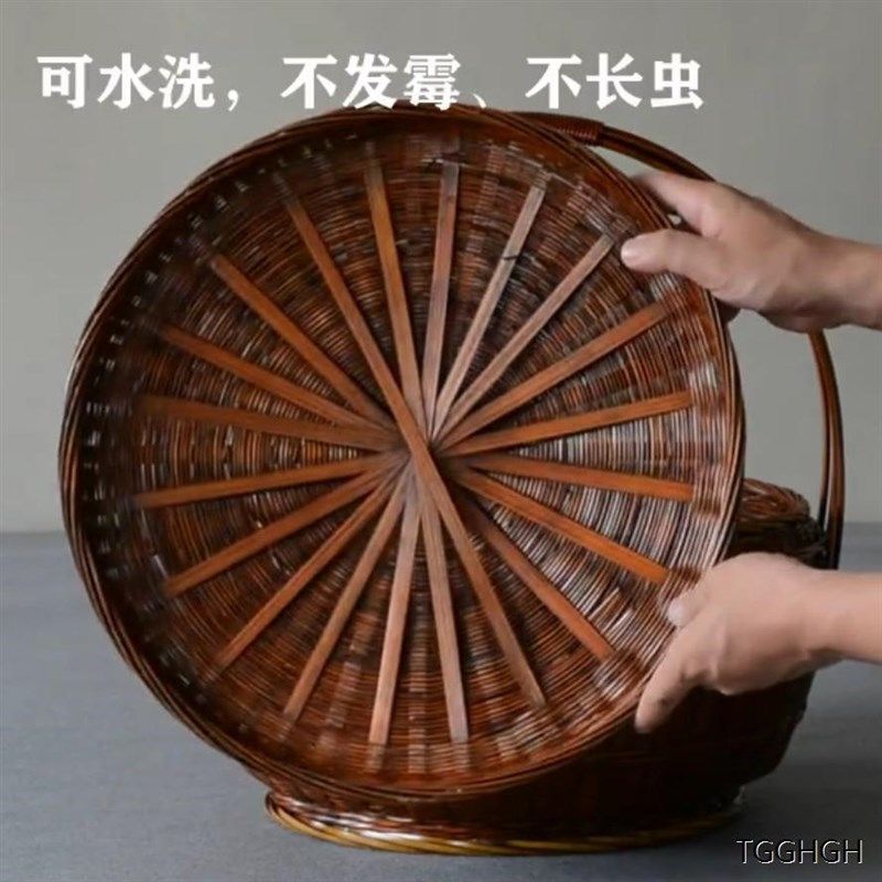 水果篮子竹编大号老式农村编织露营鸡蛋买菜手提手工竹篮春游拜神,特色手工艺,竹编/竹雕,淘宝优惠券,粉丝福利购,淘宝优惠卷
