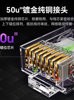 泛达超六类非屏蔽粗网路线路由器家用宽带万兆连接线蓝色2米成品