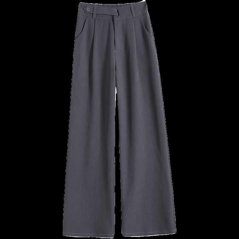 黑色高级感西装裤女小个子夏季2024新款高腰垂感直筒窄版阔腿裤子