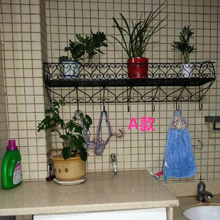 简约欧式壁挂阳台花架客厅墙上多层铁艺花盆架挂钩多功能置物架