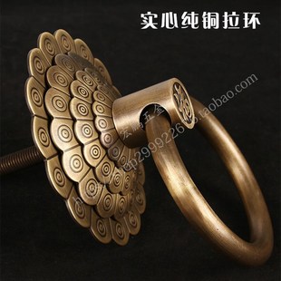 中式仿古纯铜大门门环拉手老式别墅祠堂寺庙木门门环铜拉手门把手