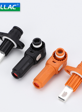 单芯70A动力储能接线柱连接器HVCN系列橙色穿墙式锂电池光伏插座