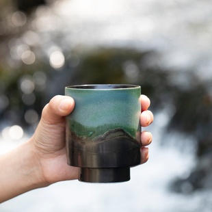 山水间 春山窑变咖啡杯 山水君子杯 景德镇全手工陶瓷马克杯水杯