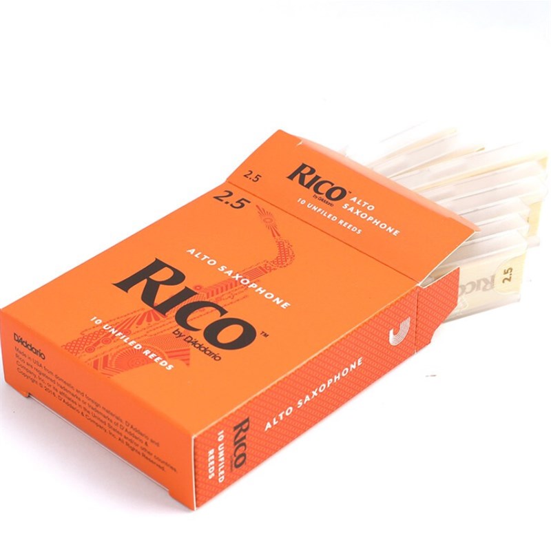 达达里奥Rico哨片黄盒橙盒中音萨克斯哨片瑞口降e调芦苇2.5号整盒