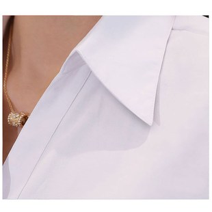 衬衣女上衣工装 气质职业工作服修身 打底 大学生面试时尚 白色女衬衫