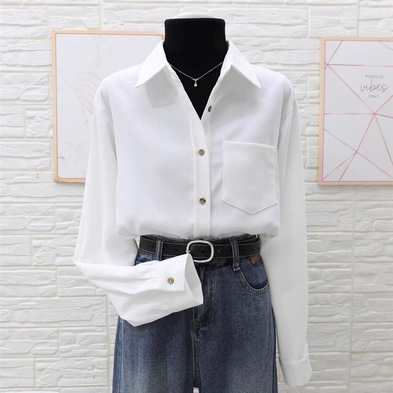 2025春秋加厚叠穿衬衣女士内搭上衣高级感克莱因蓝色磨毛衬衫外套