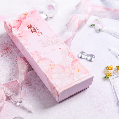 魔法樱花创意玻璃笔学生水晶蘸水笔签字试色笔DIY绘画实用礼盒装