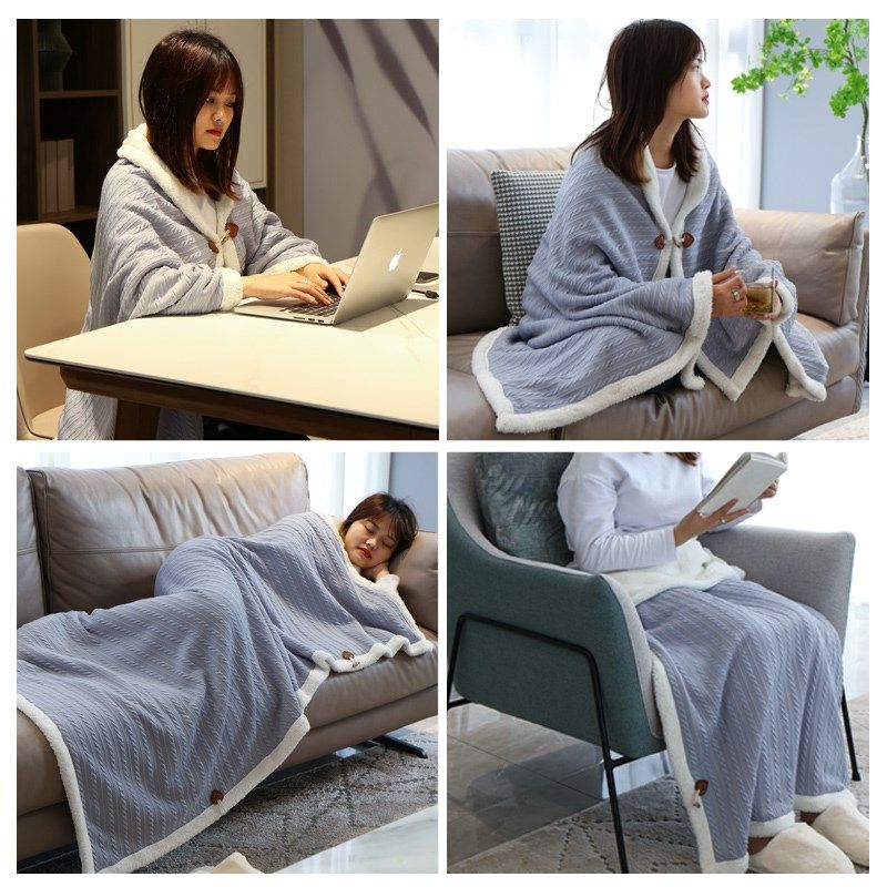 蜗在家冬季办公室午睡小毛毯加厚保暖午休披肩斗篷小毯子盖腿沙发,床上用品,休闲毯/毛毯/绒毯,淘宝优惠券,粉丝福利购,淘宝优惠卷