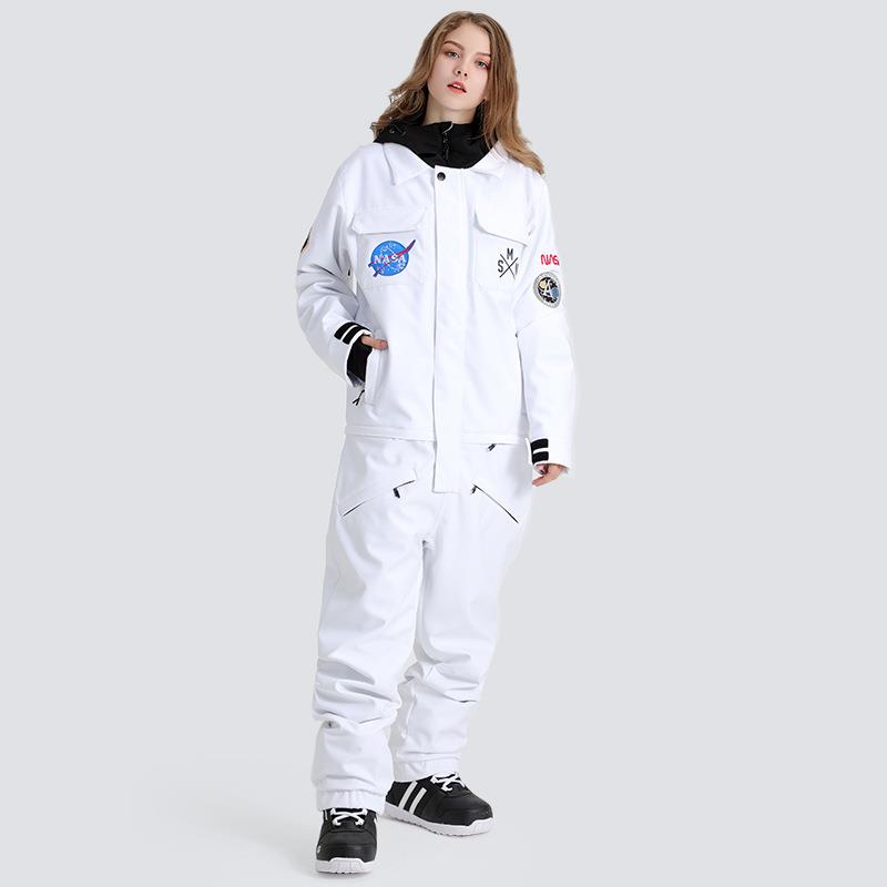 滑雪服女套装防风防水加厚保暖户外装备单双板外贸连体滑雪服男