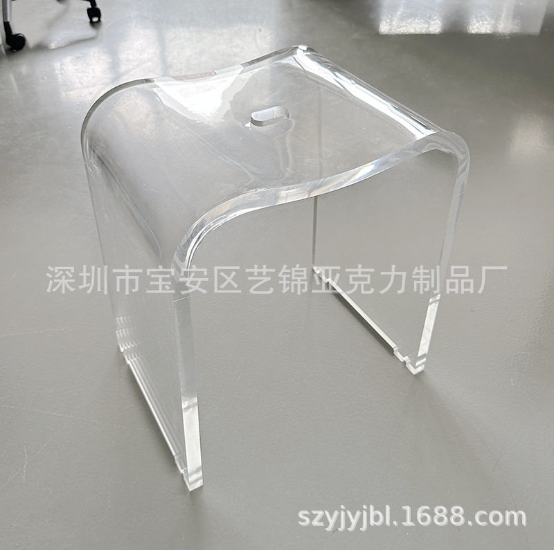 亚克力凳子一体热弯茶几桌子亚马逊跨境货源加厚透明浴室凳