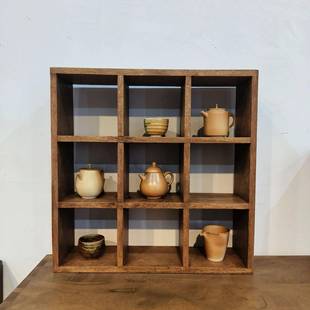 老槠木置物架实木多宝格博古架中式茶杯架现代简约收纳茶具架子茶