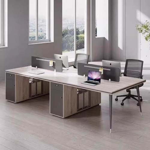 E0级办公桌椅组合简约现代卡座2双4四6六人职员桌办公室屏风工位