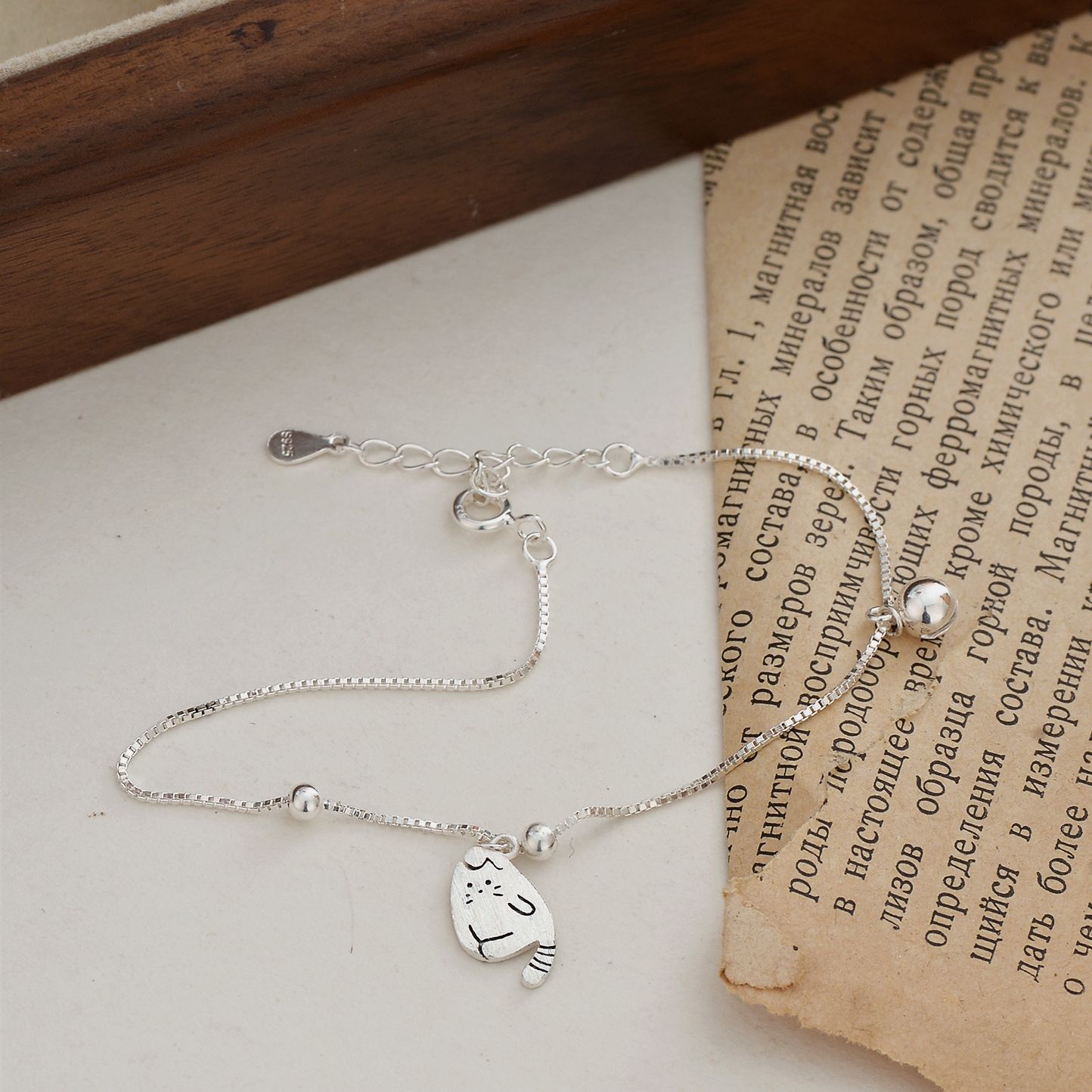 日本品质S925纯银小清新龙猫铃铛手链女可爱甜美小众设计韩版高级