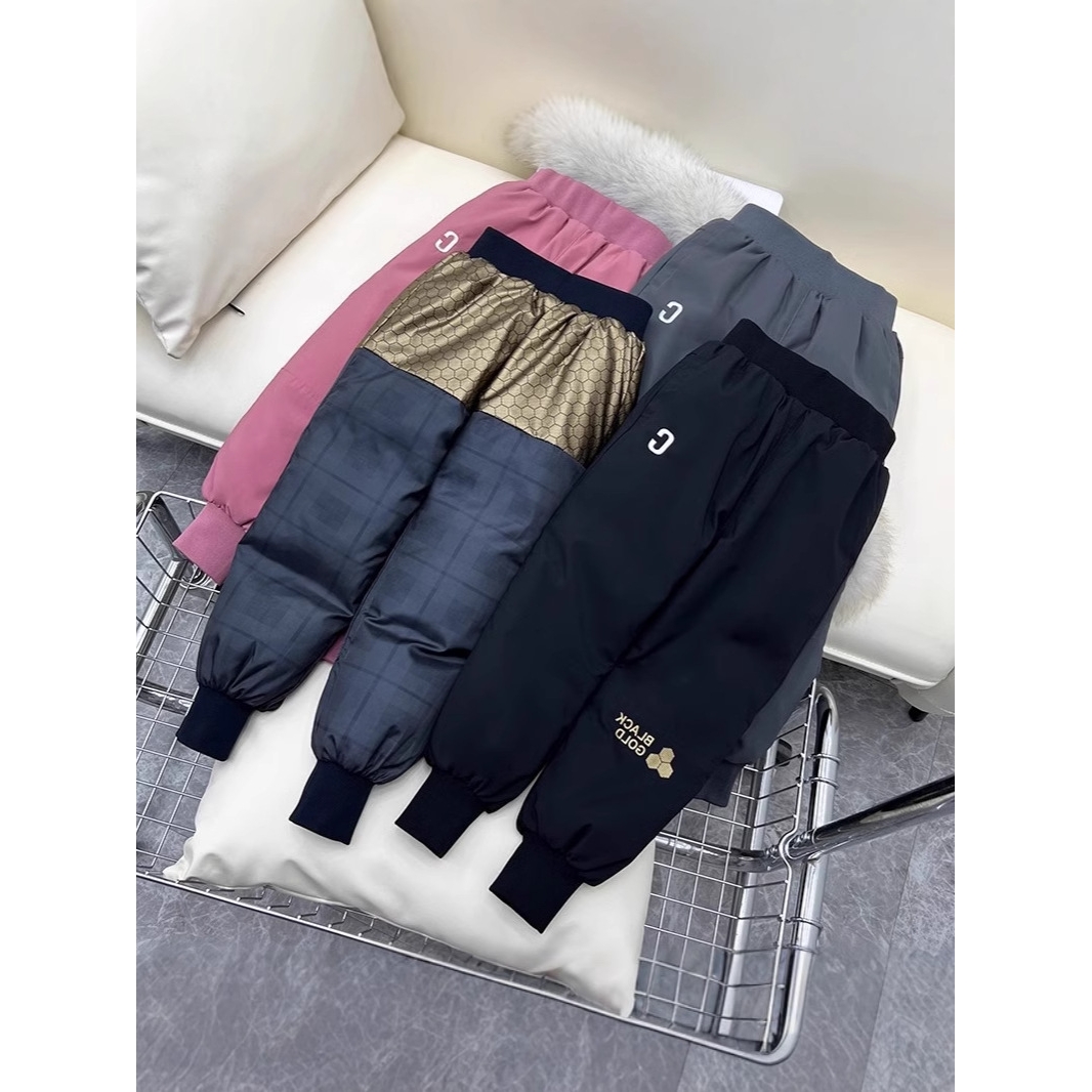 日本品质东北儿童黑金羽绒裤男童外穿2025冬季防水女童加厚抗寒零