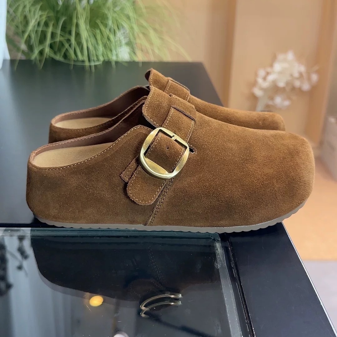 日本品质厚底内增高勃肯鞋女包头半拖鞋外穿2025新款秋季一脚蹬懒