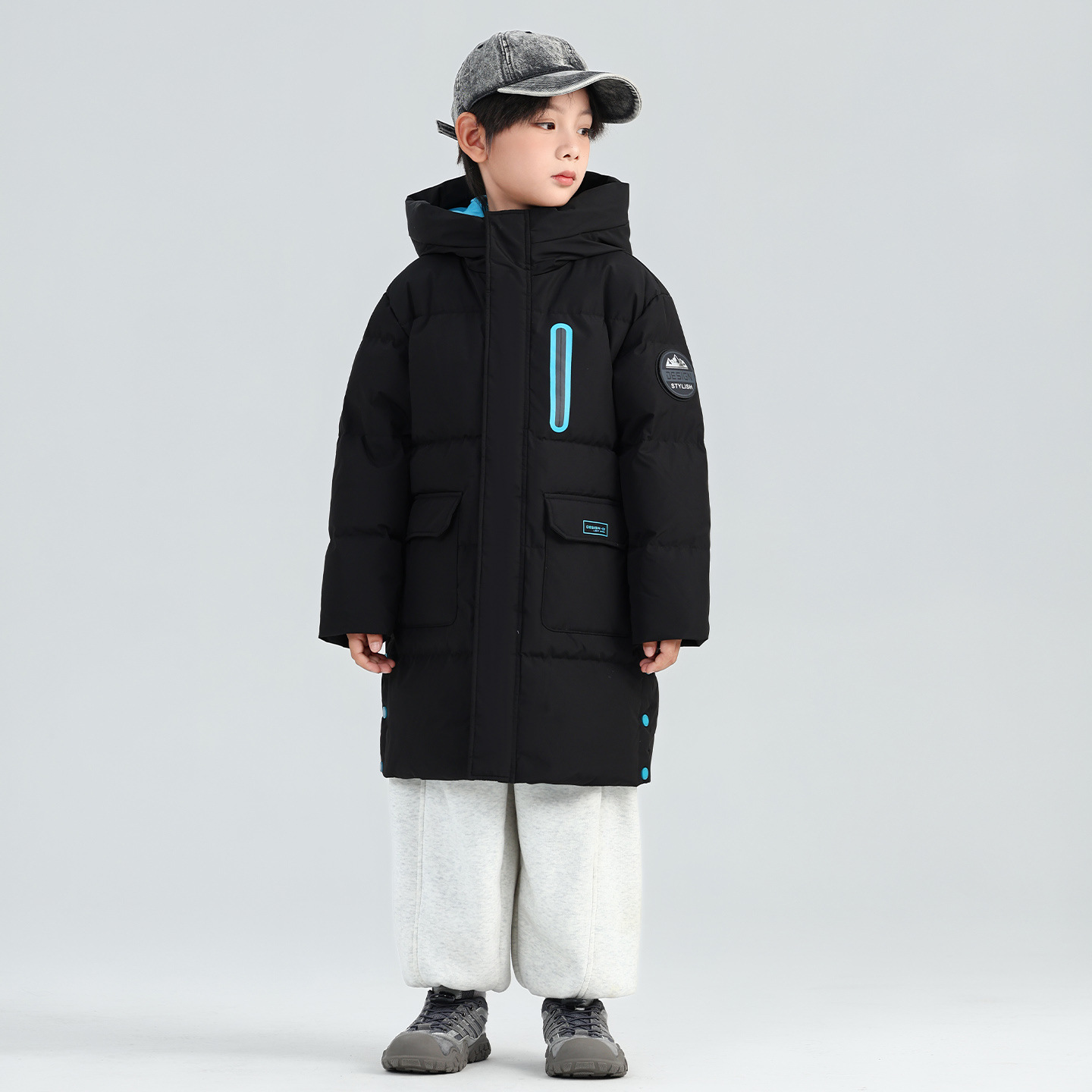 日本品质儿童羽绒棉服男童中长款加厚2025冬季新款中大童极寒加厚