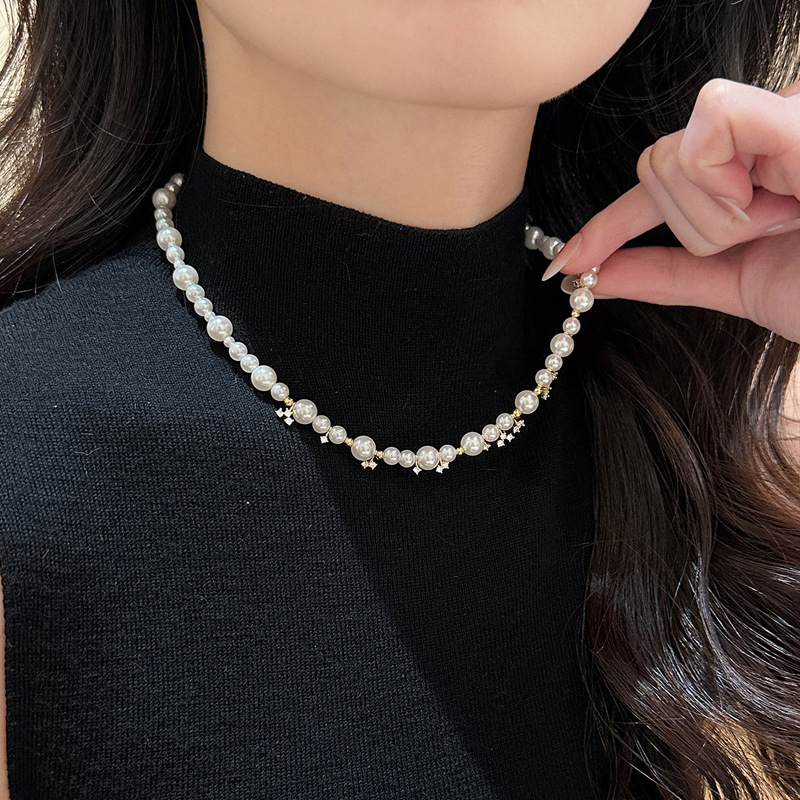 日本品质气泡星云珍珠项链秋冬配饰女款毛衣链轻奢小众高级感串珠