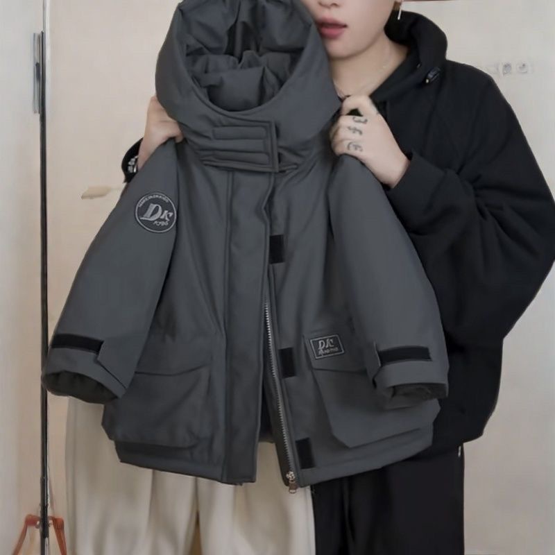 日本品质儿童秋冬加绒派克服外套男童帅气中大童棉衣加厚保暖棉袄