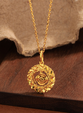 日本品质999足银花丝圆环灵动玫瑰花项链女轻奢高级感花朵锁骨链