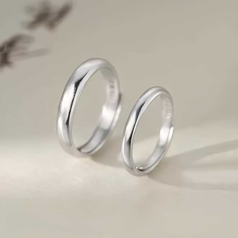 日本品质s999新款简约磨砂素圈戒指男女通用款小众设计感对戒情侣