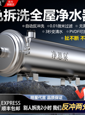 农村自来水地下井水黄泥水前置过滤器家用全屋大流量净水器PVDF膜