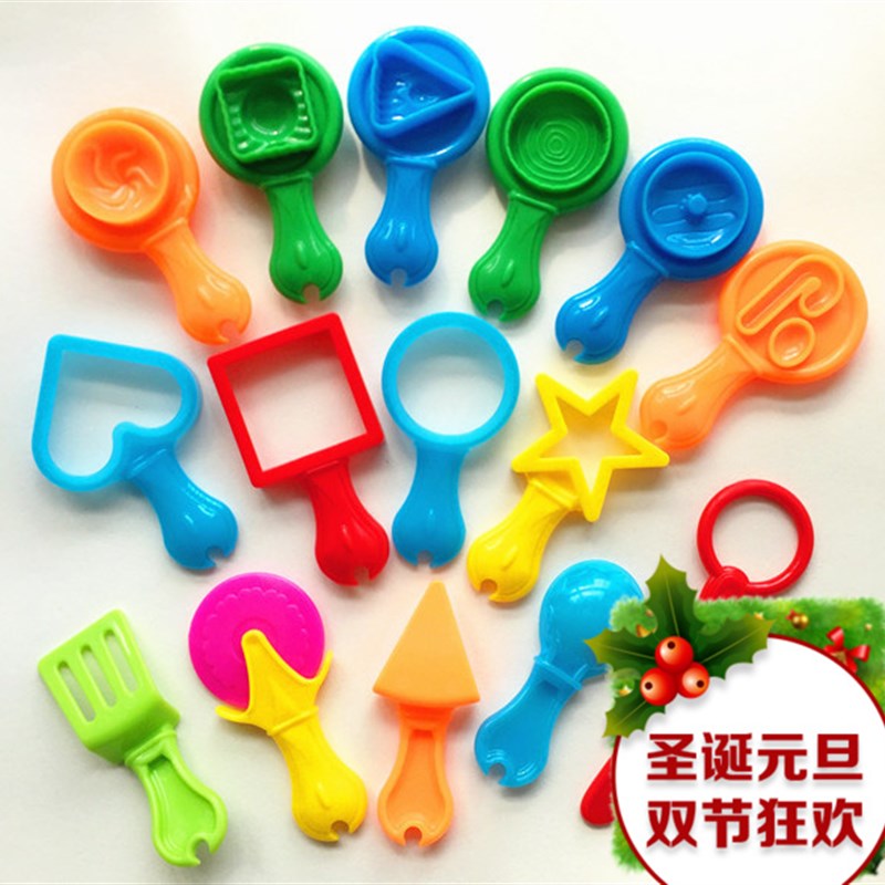 速发彩泥粘土泥蛋糕点心甜品爱心形状环扣正方三角形圆形模型工具