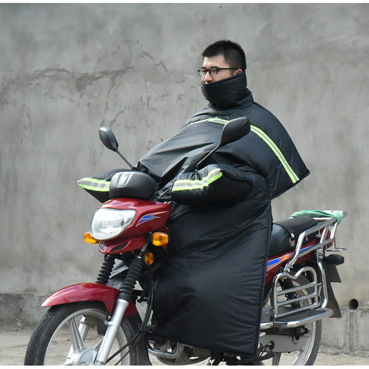 新款摩托车挡风被冬季男跨骑弯梁加绒加厚加大加厚125摩托车挡风