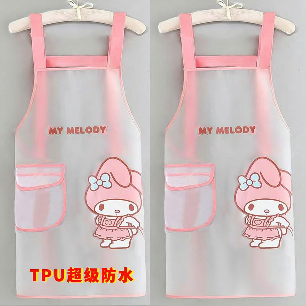 美乐蒂玉桂狗围裙学生防水防油薄款可爱成人大童女孩厨房家用画画