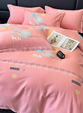 25新款纯0棉磨毛床上三OBX件套1加0全四棉秋冬厚双人床件套单件被