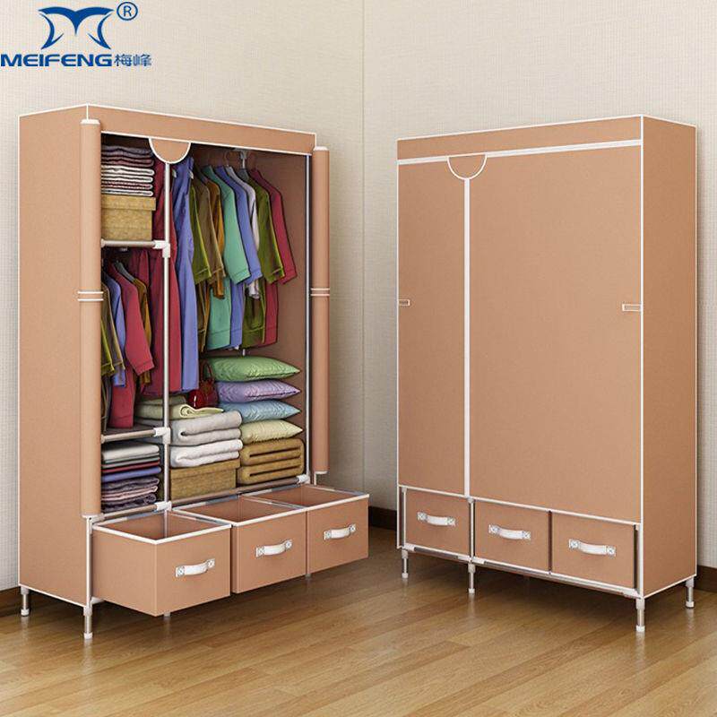 布衣柜加粗加宿布艺小号单SQH人出房舍卧室收纳家固用简易组装租