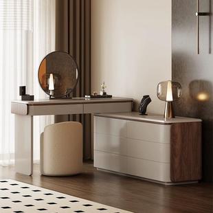 2205新款 收实木轻奢卧室现FEC床代简约化妆桌梳妆台尾转角纳斗柜