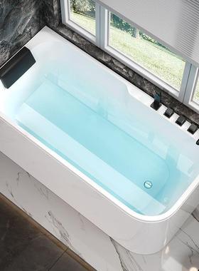 凳圆角撞加防深坐亚克力家用小户型成恒温加热浴缸80494人冲浪按