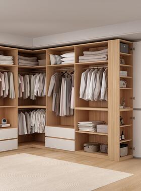 L型转角14884衣柜带床柜家度用卧室现代简约90角直头角拐角衣橱组