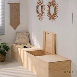 榻米实飘窗柜物榻柜可坐窗台柜木箱收纳REG柜矮柜地储柜定制阳木