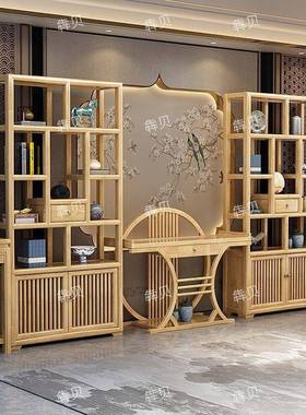 ShJ博古架实木多宝阁室新中3neNK3kD式办公室茶厅展示陈列柜高断