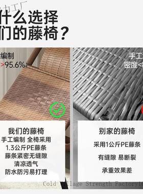 摇摇家用老人阳台竹摇椅椅藤编躺休闲逍遥户外藤椅懒85091人摇椅