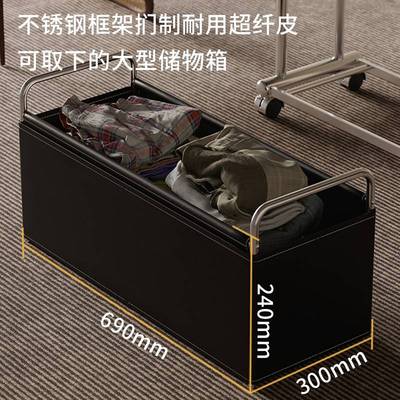 不锈钢可移动收纳多功能落地衣帽架樱桃木卧室挂衣架简约现代衣架